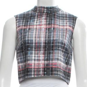Plaid Silk croptop - Australian designer NICHOLAS